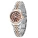 Szaikyri Classic Watch for Women with Solid Stainless Steel Band Ladies Dress Watch Womens Calendar Watch (Rosegold Brown)