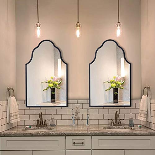 Chende Arch Wall Mirror, 32" H X 20" W Black Bathroom Mirror With Wooden Frame, Large Modern Decorative Mirror For Foyer, Living Room, Bedroom #TOP3