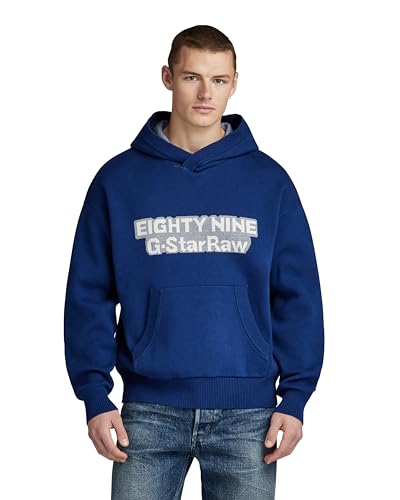 G-STAR Hommes Graphic Loose Knitted Hoodie pull à capuche confortable coupe large