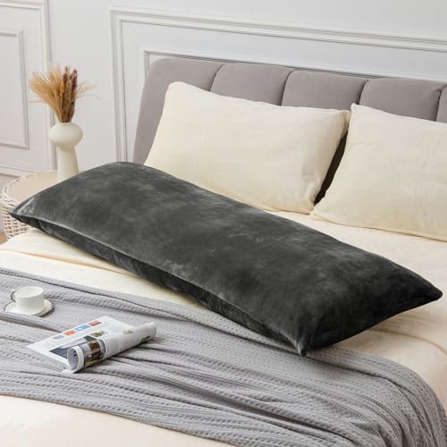 Image of BEDELITE Body Pillow Cover with Zipper, Dark Gray, 20x54 Inch, 1 Pack