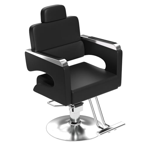 Image of Cuute Salon Chair for Hair Stylist, Barber Chair with Heavy Duty Hydraulic Pump, Stylist Chair for Barbershop 360 Degrees Rolling Swivel Spa Beauty Equipment for Hair Stylist