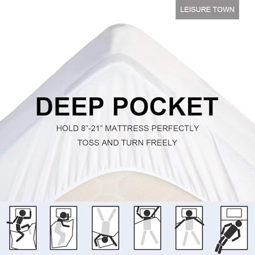 LEISURE TOWN Full XL Mattress Pad Cover Cooling Mattress Topper Cotton Top Pillow Top with Snow Down Alternative Fill (8-21 Inch Fitted Deep Pocket)(54"x80")