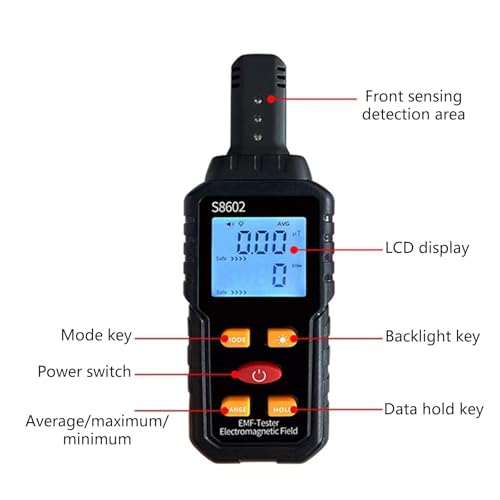 Image of WOFALO Geiger Counter,Nuclear Radiation Detector Professional Accuracy Radioactive Detector Data Tester Marble Dosimeter Emf Meter Radiation Detector Electromagnetic Field Meter Nuclear Radiation