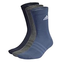 adidas Unisex Kinder Cushioned Crew Socks 3 Pairs, Legend Ink/Preloved Ink/Dark Grey Heather, 7-8 Years