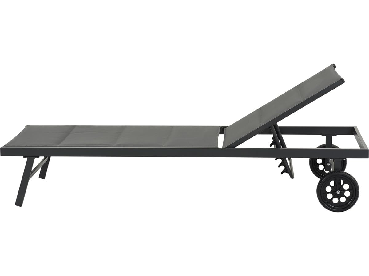 Bain de Soleil textilène matelassé et Aluminium Bella - Phoenix - Gris foncé