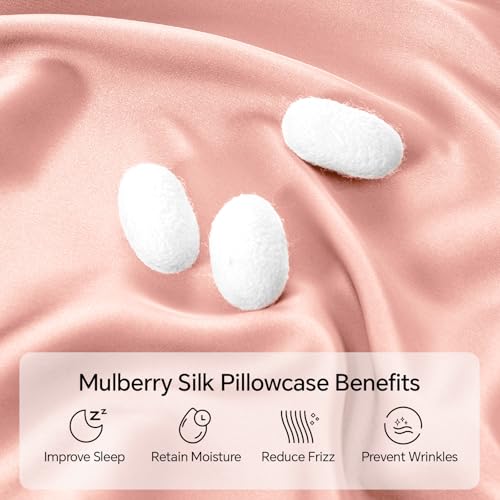 Image of INFIIXSO Body Pillow Cover with Zipper, Luxury Mulberry Silk Long Body Pillow Case 20x54 Inches, Ultra Smooth and Soft Cooling Body Pillow Pillowcase, Gift for Women, Men(Rose Pink)