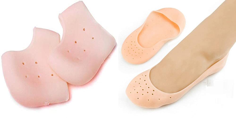 DOERSHAPPY MART Full Size Heel Protector Anti Crack Foot Protector Full Length Silicone Moisturizing Socks Free Size(2Pair) FULL & HALF