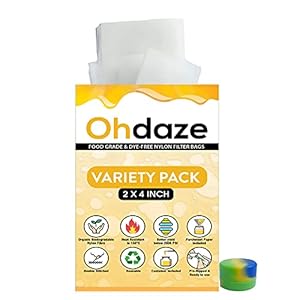 Ohdaze Variety Pack Micron Rosin Press Bags 20 Pack (5 Pieces Each of 160,120, 90, 37 Micron) with 3 x Parchment Papers…