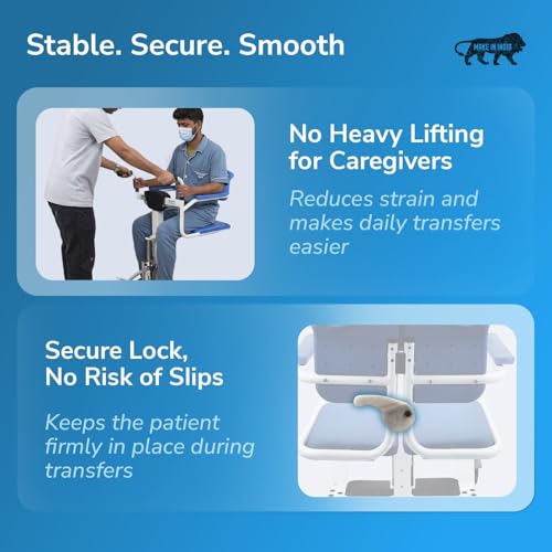 Image of EverActiv Patient Transfer Lift Chair with Commode | Bed to Wheelchair Transfer System for Elderly & Disabled | Hydraulic Lift Mobility Aid | Heavy Duty Foldable Home Care Wheelchair