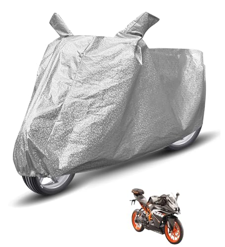 Image of Auto Hub Waterproof Bike Cover Compatible with KTM RC 200 Dustproof, UV Protection Two Wheeler Bike RC 200 Cover - Metallic Silver