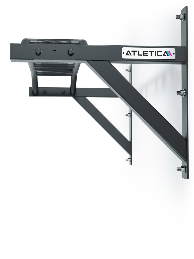 ATLETICA Multi-Grip Klimmzugstange, 117 cm breit, 56 cm tief | Viele Griffvariationen, Stabile Wandhalterung, Für explosive Übungen geeignet
