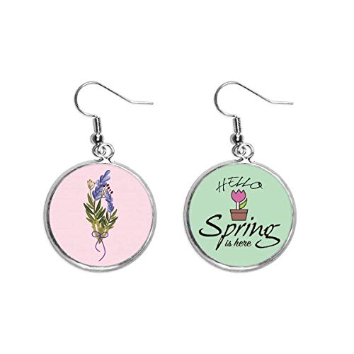 Pendientes de lavanda azul en plata de ley joyas de temporada primaveral