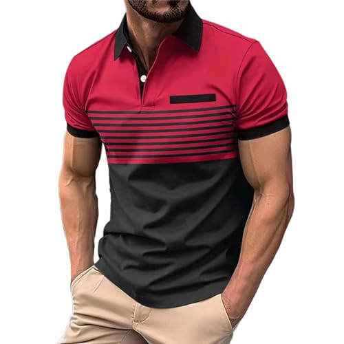 Polo de golf respirant WINWUQB léger et anti-transpiration, t-shirt de sport stretch pour homme