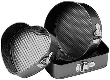Jiya Enterprise Aluminium Set of Heart Round Square Shape Cake Moulds for Microwave Oven Cake Tins, Pan, Trays for Baking Bakeware Tools for Kitchen