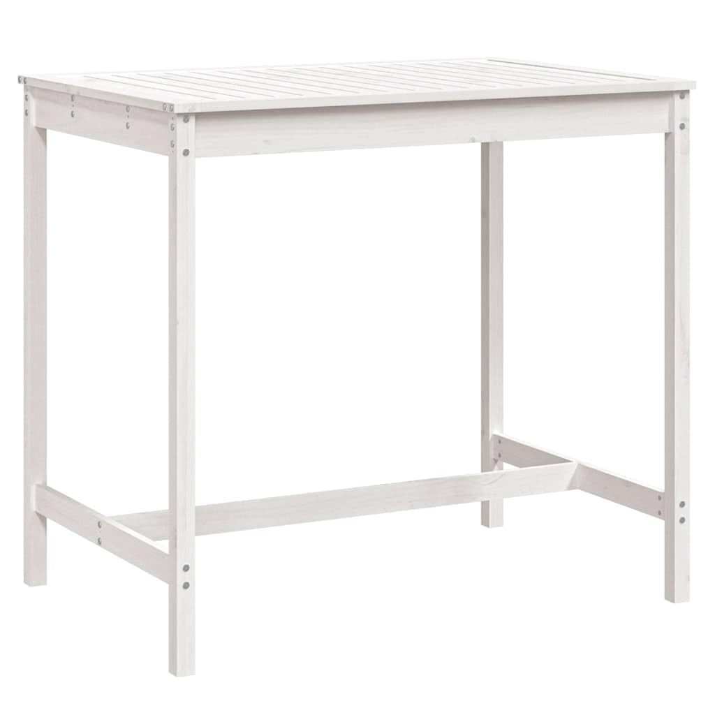 Mesa de jardín clásica de madera de pino maciza, 121 x 82,5 x 110 cm, marco de madera estable, mesa robusta para bebidas y aperitivos, ideal para terraza, balcón y jardín.