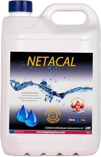 NETACAL Detergente Desincrustante Piscina 5 litros - Especial Piscinas Liner - Elimina Incrustaciones y Limpia el Vaso de la Piscina