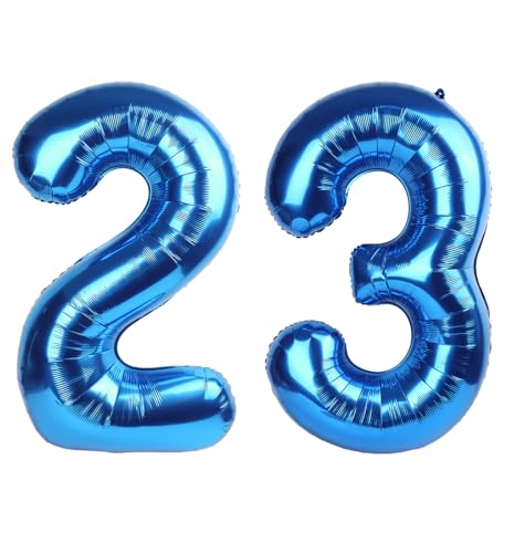 Image of Number Balloons 23 Balloon 40 inch Dark Blue for 23 32 Birthday Decorations | Saturated Color, Large 40 in, With Inflation Straw & Hanging Hole, Great for Men's Party, Back-To-School Season, Pool Party