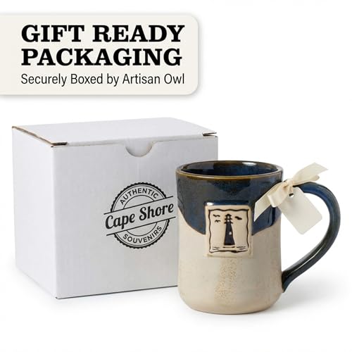 Taza artesanal Cape Shore 16oz con diseño faro miniatura 5