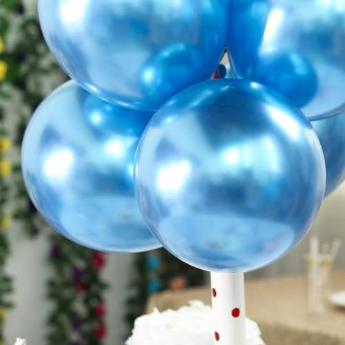 Image of Wanna Party Blue HD Chrome Balloons Pack Theme Kids Birthday Decoration /Anniversary Balloon for Parties (Made in India, 9 inch, Blue, (Pack of 50)