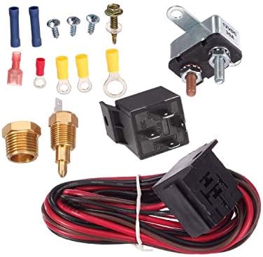 175-185 Degree Electric Cooling Fan Thermostat Kit Temperature Relay Wiring Switch Accessories