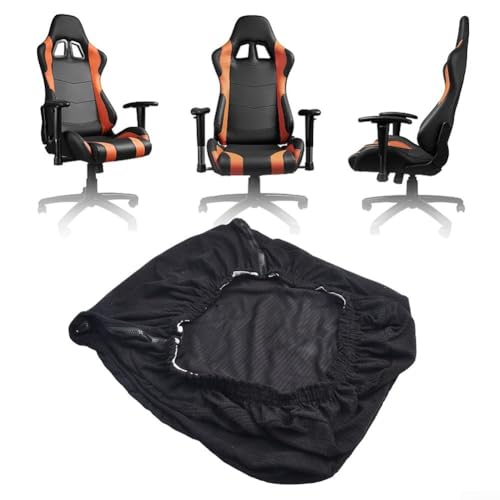 Funda suave y elástica para silla de oficina para asientos giratorios, lavable a máquina y fundas extraíbles (negro)