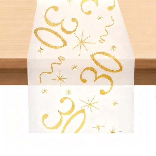 Estremamente versatile per ogni occasione: le generose dimensioni di 275 cm × 28 cm coprono tavoli allungati, rendendolo adatto per feste di compleanno, anniversari, riunioni di famiglia e altro ancora. È perfetto come centrotavola per le decorazioni del trentesimo compleanno.