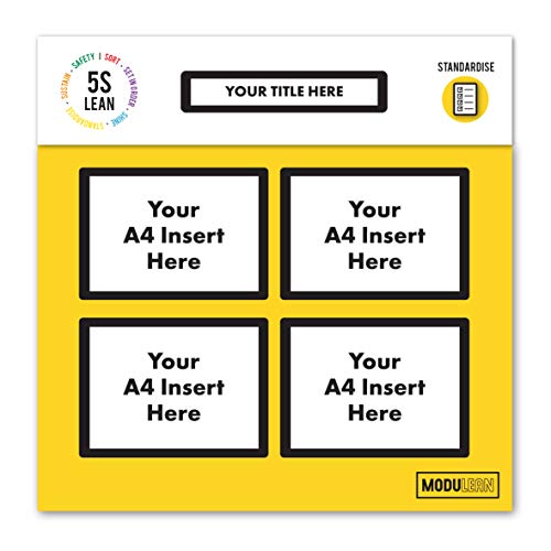 MODULEAN™ Shadow Boards - 5S Lean Compliant Shadow Boards & Vis Comm Boards for The Workplace (Yellow, Board 2 Notice Board)
