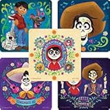 Contiene 5 diseños variados. Disney Pixar - Pegatinas de película de coco, 100 premios por paquete