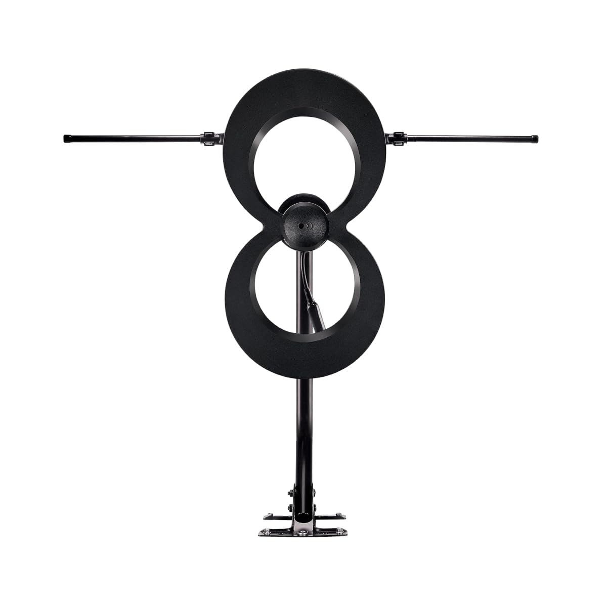 Antennas Direct ClearStream MAX-XR UHF VHF Antena de TV para interiores y exteriores, multidireccional, rango de 60 millas, UHF 4K, NEXTGEN TV - con mástil de 20 pulgadas (negro)
