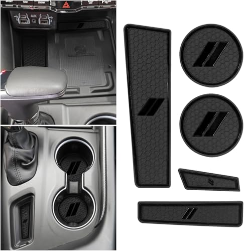 Insertos para portavasos Dodge Durango 2021-2026, silicona negra miniatura 6