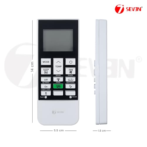 Image of 7SEVEN Compatible with Hitachi AC Remote Control Model 168H Suitable for 1 1.5 2 Ton Split and Window Inverter Air Conditioner - Match Each Key by Key Exactly with Existing AC Remote Function