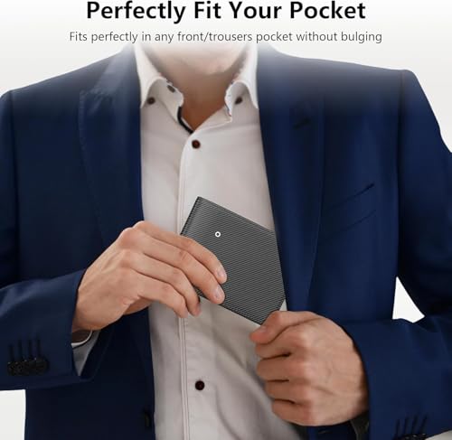 Auskang Wallet for Men, Classic Bifold Mens Wallet, Minimalist Slim wallet Credit Card Holder, Genuine Leather, Black (No Pattern)4