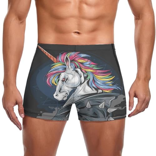 Short de bain homme motif licorne pour éviter les maillots ennuyeux