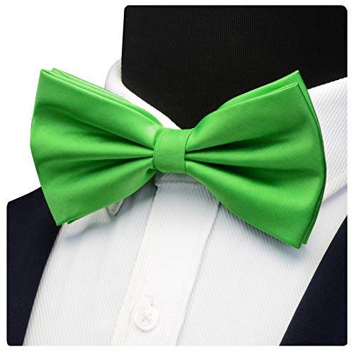Image of GUSLESON Men's 3-pc Solid Color Bow Tie Gift Set - Double‑Fold Pre-Tied Bow Tie, Pocket Square, Cufflinks - Wedding Formal Party