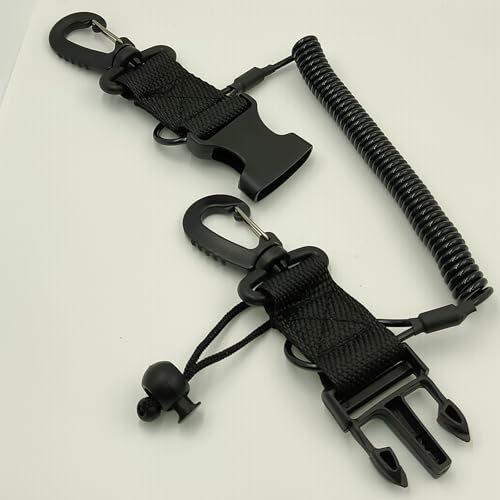 NIYATA 4 Stück Spiralkabel Tauchen Kamera Halter Lanyard mit Karabiner, Tauchen Ausrüstung Mit Clips Schnellverschluss, für Tauchen Schnorcheln Klettern, Unterwasserkamera