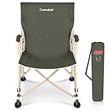 Camabel Folding Camping Chairs Oversized Heavy Duty Padded 400 LBS Beach Chair Portable Outdoor Lawn Chairs with Storage Bag and Carry Bag for Sporting Hiking Picnics Fishing Army Green