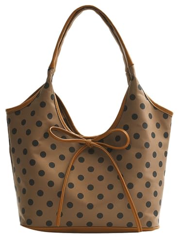 Corduroy Tote Bag for Women Polka Dot Shoulder Bags Slouchy Tote Top Handle Satchel Purse Hobo Bag Travel Gym Overnight 2025