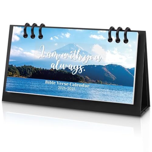 KONVINIT Desk Calendar 2026-2027 6.3 x 3.1 Bible Verse Desk Calendar 2026 - Runs From May 2026 Until December 2027 20 Months Mini Desktop Calendar for School Home and Office Supplies
