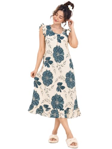 Image of CLOUD SOFT Women's Viscose Blend Comfort Short Nighty with Side Pockets (CS5001)