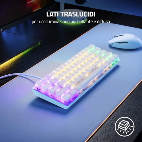 Phantom Kit di upgrade dei tasti - Esclusivi tasti stealth con lati traslucidi che risplendono con l'illuminazione  Chroma RGB, US- & UK-Layout, Bianco - Tastiera gaming - Immagine 2