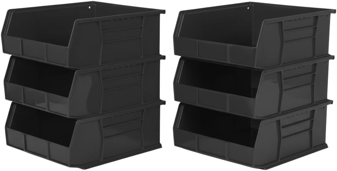 Hudson Exchange 11" x 11" x 5" Plastic Stackable Storage Bin and Hanging Container (Blue, 1 Pack)