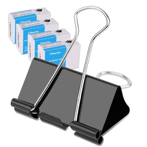 Image of Ufmarine 40 Pcs Large Binder Clips 1.6 inch Length, Binder Clips Large for Office Supplies