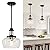 Modern Pendant Lights Kitchen Island, Matte Black Pendant Light Fixtures with 10" Clear Hammered Glass Shade, Industrial Hanging Pendant Lights Fixture for Kitchen Island Dining Room Bedroom Entryway
