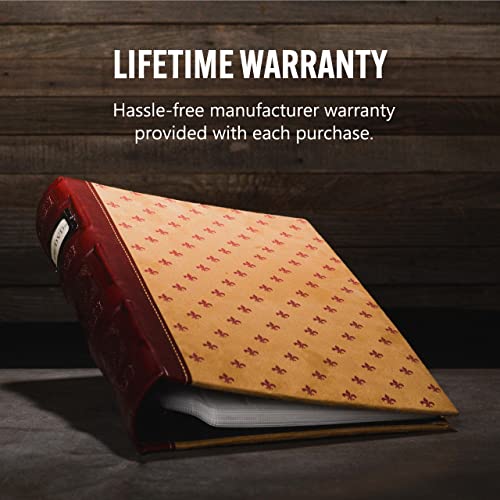 Bellagio-Italia Tuscany Cd/Dvd Storage Binder - Leather - 48-Disc Capacity - Storage Organizer For Dvds, Cds, Blu Rays, & Video Games - Acid-Free Binder Organizer Sheets - 1 Pack - Crimson #TOP3