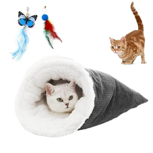 GLSAYZU Sac de couchage pour chat - Sac de couchage d'hiver confortable - Grotte d'hiver à 360° -...