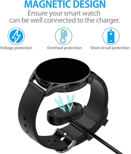 Image of REDWIND Replacement 2 Pin Charger for Amazfit GTS 2,GTS 2 Mini,GTS 2e,GTR 2,GTR 2e,GTS 4 Mini,T-Rex Pro,Bip 3,Bip U,Zepp E /Z Watch Charger 3.3Ft USB Magnetic Charging Cable Cord for Amazfit SmartWatch