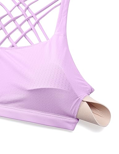 Image of CRZ YOGA Naked Feeling Strappy Sports Bras for Women - Criss Cross Back Wireless Padded Cami Yoga Workout Top