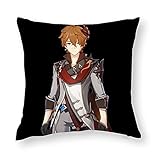 Childe Tartaglia Cool Pillow Cover Anime Pillowcase Soft Home Decorative for Bedroom Living Throw Pillow Case Canvas Sofa Cushion Cover