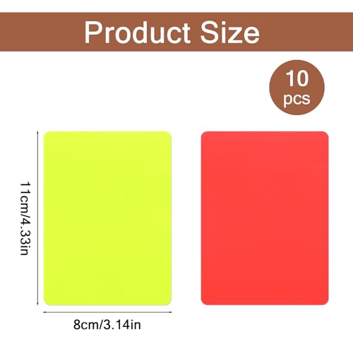 APLZGMG 10 Stück Schiedsrichter Karten, Gelbe und Rote Karte Fußball Schiedsrichter Set, PVC Schiedsrichterkarten Sport Fussball Schiedsrichter-Tool für Fußballspiele Sportveranstaltungen