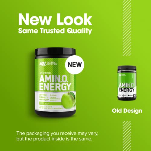 Image of Optimum Nutrition Amino Energy - Pre Workout with Green Tea, BCAA, Amino Acids, Keto Friendly, Green Coffee Extract, Energy Powder - Green Apple, 30 Servings (Packaging May Vary)